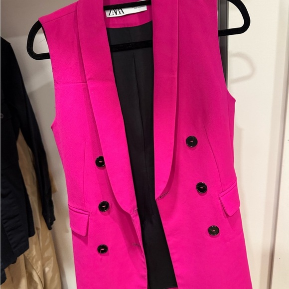 Zara Fuchsia Double-Breasted Vest - Picture 4 of 7